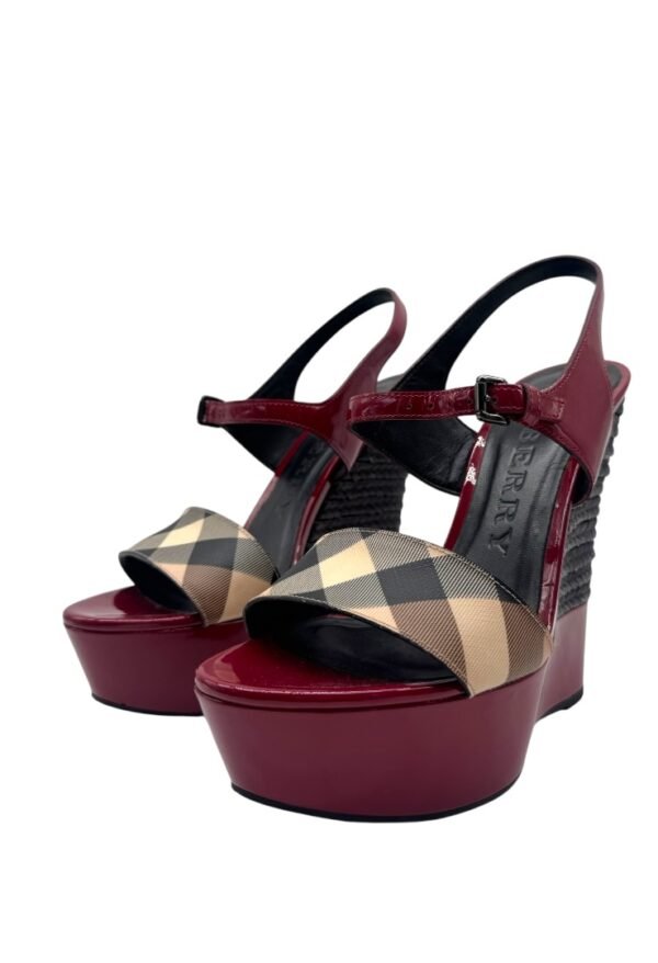 BURBERRY - NOVA CHECK CANVAS WEDGE - Image 12